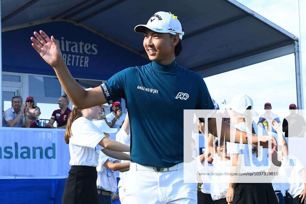 GOLF AUSTRALIAN PGA, Golf Herren Min Woo Lee celebrates winning the 2023 Australian PGA Championship in Brisbane, Sunday, November 26, 2023. ( NO ARCHIVING, , NO USE IN BOOKS WITHOUT CONSENT BRISBANE QUEENSLAND AUSTRALIA