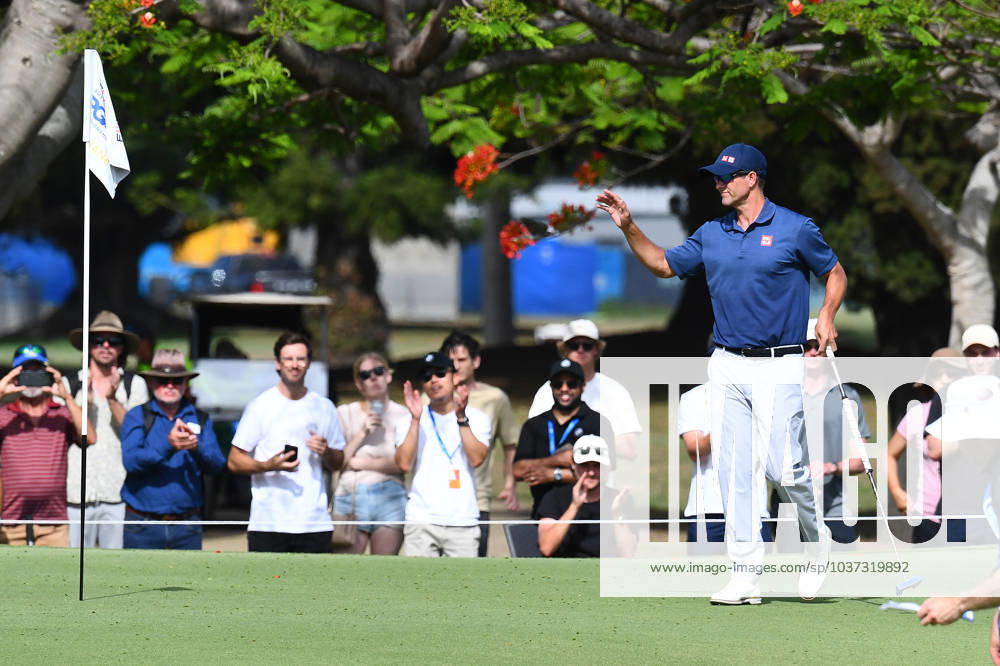 GOLF AUSTRALIAN PGA, Golf Herren Adam Scott reacts during the final round of the 2023 Australian PGA Championship in Brisbane, Sunday, November 26, 2023. ( NO ARCHIVING, , NO USE IN BOOKS WITHOUT CONSENT BRISBANE QUEENSLAND AUSTRALIA