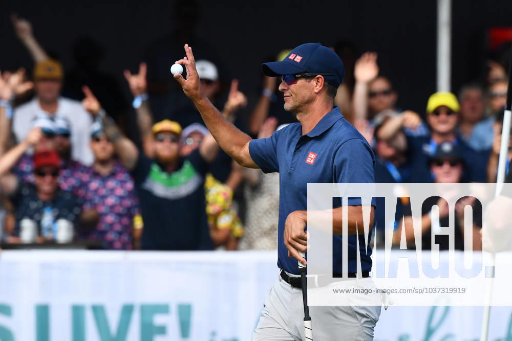 GOLF AUSTRALIAN PGA, Golf Herren Adam Scott reacts during the final round of the 2023 Australian PGA Championship in Brisbane, Sunday, November 26, 2023. ( NO ARCHIVING, , NO USE IN BOOKS WITHOUT CONSENT BRISBANE QUEENSLAND AUSTRALIA