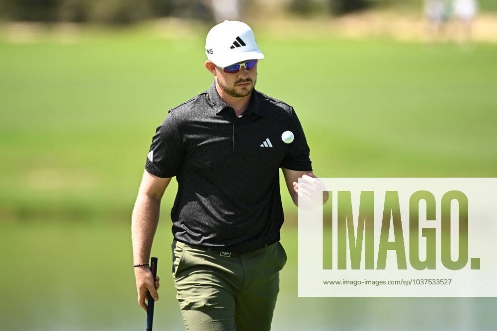 GOLF AUSTRALIAN OPEN, Connor Syme of Scotland reacts after putting on the 17th hole during Round 2 of the Australian Open 2023 at the Lakes Golf Club in Sydney, Friday, December 1, 2023. ( NO ARCHIVING, , NO USE IN BOOKS WITHOUT CONSENT SYDNEY NEW SOUTH WALES AUSTRALIA