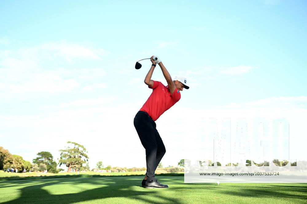 GOLF AUSTRALIAN OPEN, Adrian Meronk of Poland plays a shot from the 11th tee during Round 2 of the Australian Open 2023 at the Lakes Golf Club in Sydney, Friday, December 1, 2023. ( NO ARCHIVING, , NO USE IN BOOKS WITHOUT CONSENT SYDNEY NEW SOUTH WALES AUSTRALIA