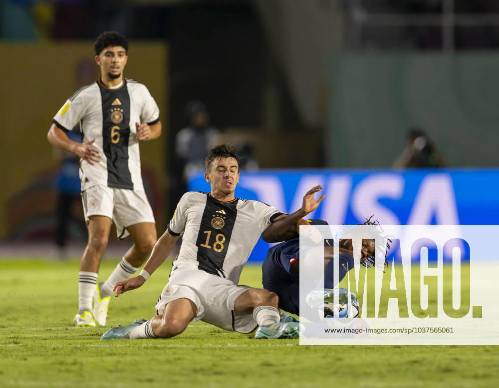 Football U 17 World Cup 2023, Final Germany France, at Manahan Stadium Surakarta center Bilal Yalcinkaya Germany in a duel