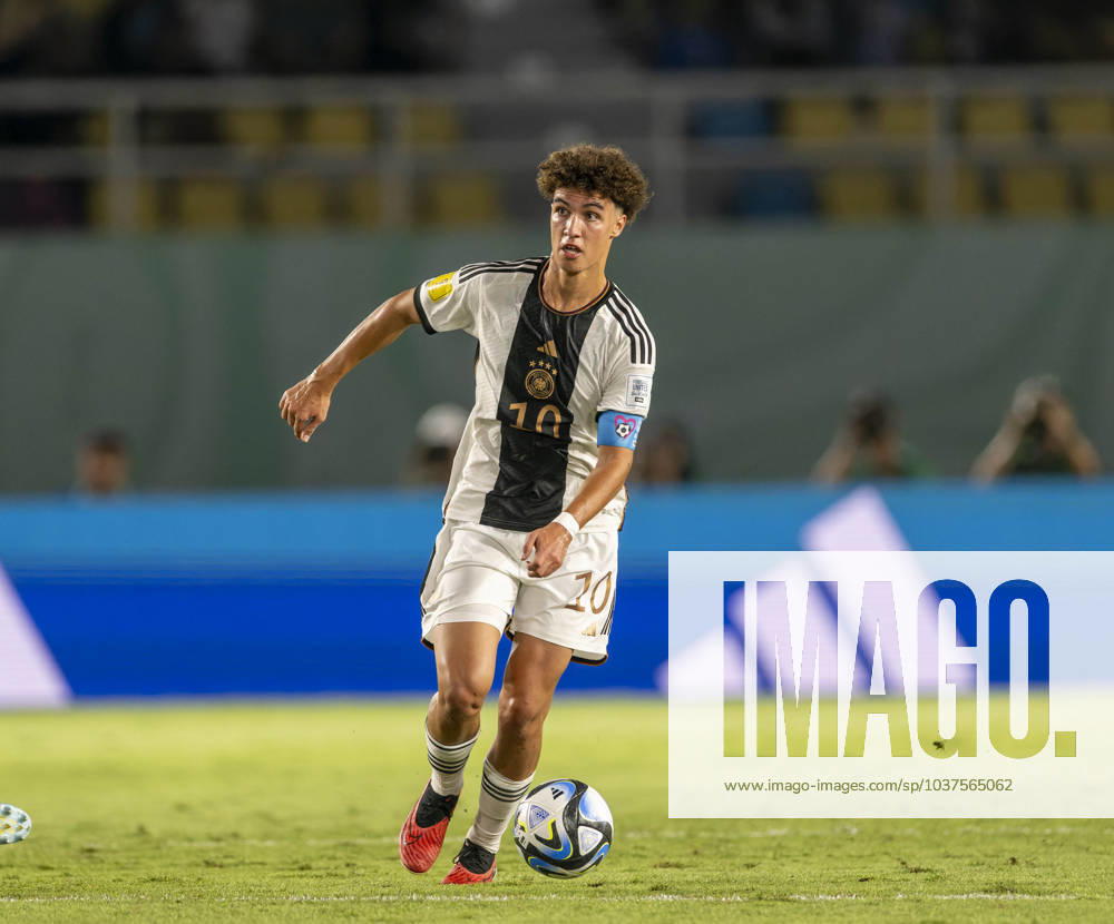 Football U 17 World Cup 2023, Final Germany France, at Manahan Stadium Surakarta Noah Darvich Germany on the ball