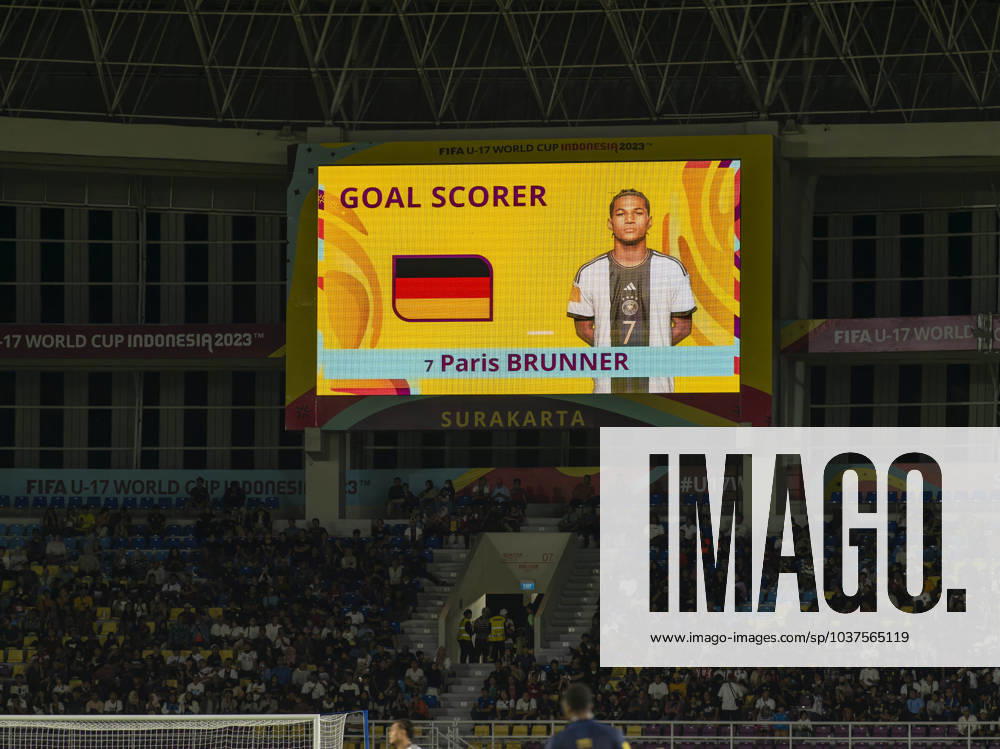 Football U 17 World Cup 2023, Final Germany France, at Manahan Stadium Surakarta Goal display Paris Brunner Germany