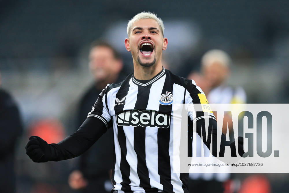 Newcastle United gegen Manchester United 2. Dezember 2023, Newcastle Premier League Fußball Newcastle United gegen Manchester United Bruno Guimaraes von Newcastle United feiert den Sieg Foto von Daniel Chesterton Newcastle UK