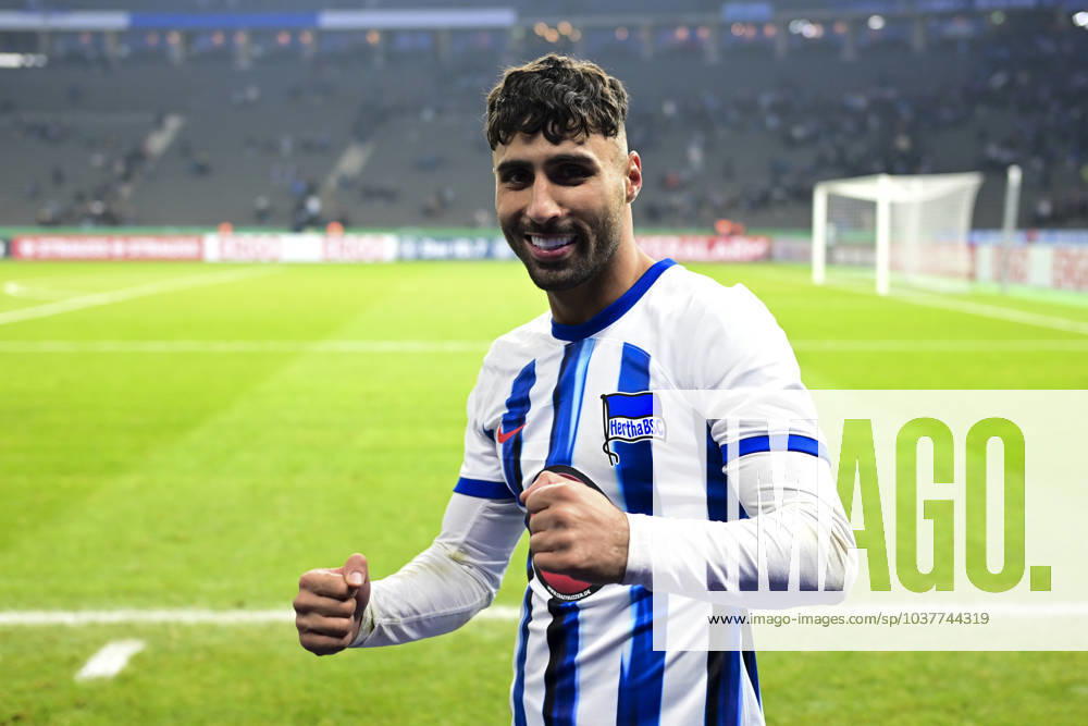 Nader El Jindaoui 17 Berlin jubelt, Hertha BSC Berlin vs Hamburger SV, DFB Pokal, Achtelfinale, 06 12 2023 DFB regulations prohibit any use of photographs as image sequences and or quasi video Berlin Berlin Germany