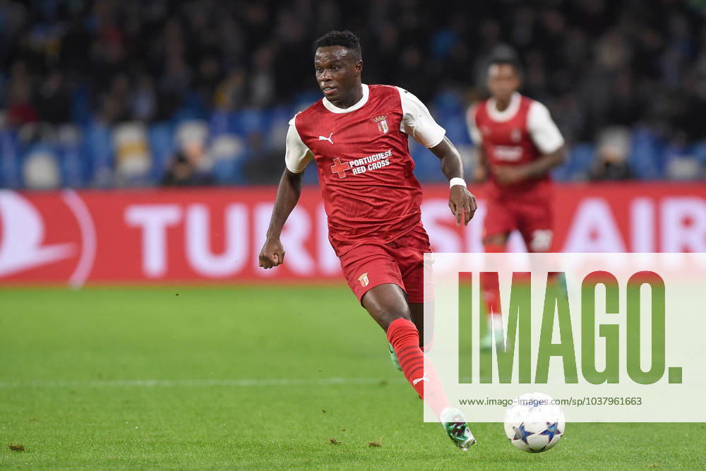 SSC Napoli v SC Braga - UEFA Champions League Bruma of SC Braga during the UEFA Champions League match between SSC Napoli and SC Braga at Stadio Diego Armando Maradona Naples Italy on 12 December 2023. Naples Naples Italy