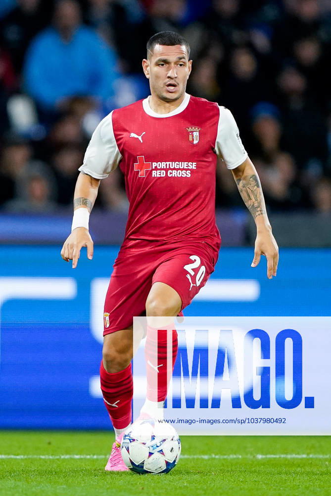 Rony Lopes of SC Braga during the Uefa Champions League match between SSC Napoli and SC Braga at Stadio Diego Armando Maradona Naples Italy on 12 December 2023. Naples Stadio Diego Armando Maradona Naples Italy
