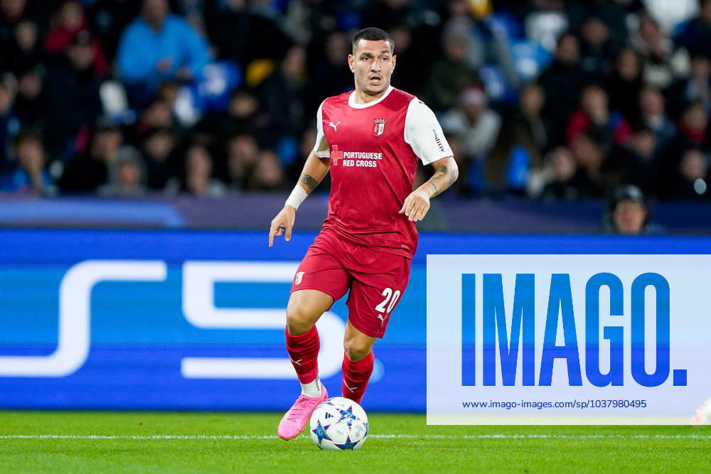 Rony Lopes of SC Braga during the Uefa Champions League match between SSC Napoli and SC Braga at Stadio Diego Armando Maradona Naples Italy on 12 December 2023. Naples Stadio Diego Armando Maradona Naples Italy