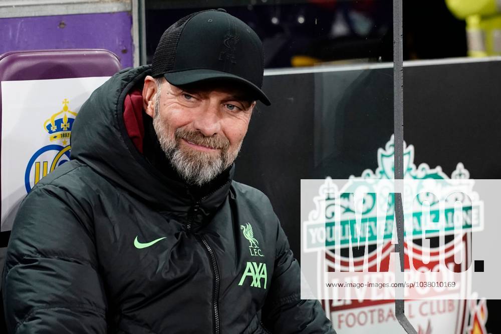 Liverpool coach Jurgen Klopp Union Saint-Gilloise v Liverpool, UEFA Europa League, Group E, Football, Lotto Park, Brussels, Belgium - 14 Dec 2023