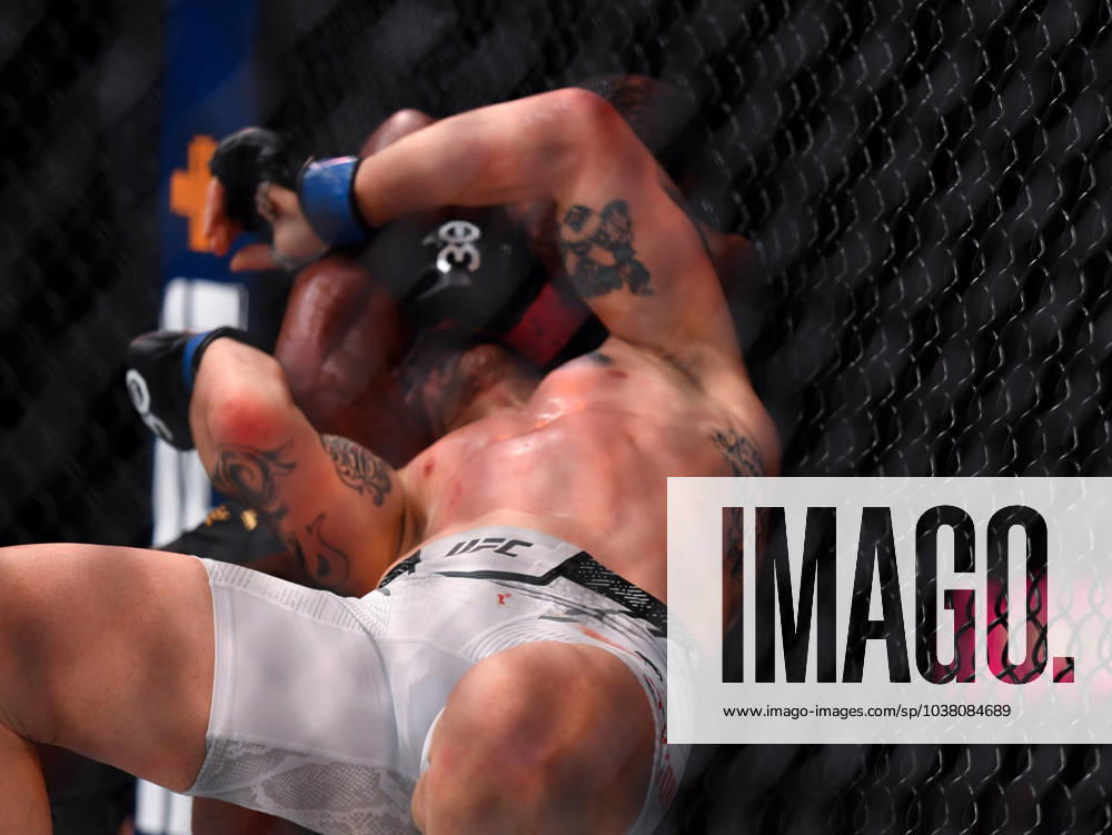 LEON EDWARDS (21-3-0) of Erdington, birmingham, England defeats COLBY COVINGTON (17-3-0) of Miami, Florida USA by a unanimous decision (49-46, 49-46, 49-46) during UFC 296 at T-Mobile Arena, Las Vegas Las Vegas USA - ZUMAo117 20231216_zsp_o117_039