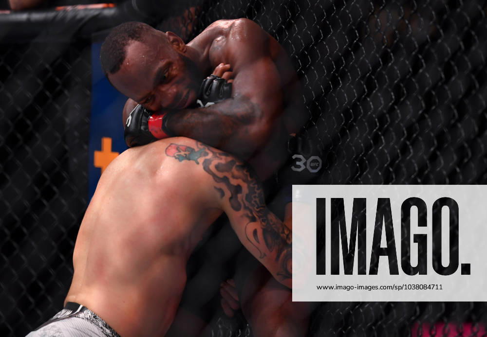 LEON EDWARDS (21-3-0) of Erdington, birmingham, England defeats COLBY COVINGTON (17-3-0) of Miami, Florida USA by a unanimous decision (49-46, 49-46, 49-46) during UFC 296 at T-Mobile Arena, Las Vegas Las Vegas USA - ZUMAo117 20231216_zsp_o117_042