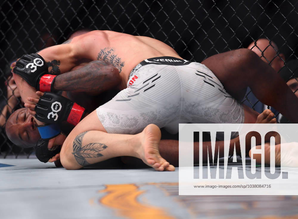 LEON EDWARDS (21-3-0) of Erdington, birmingham, England defeats COLBY COVINGTON (17-3-0) of Miami, Florida USA by a unanimous decision (49-46, 49-46, 49-46) during UFC 296 at T-Mobile Arena, Las Vegas Las Vegas USA - ZUMAo117 20231216_zsp_o117_043