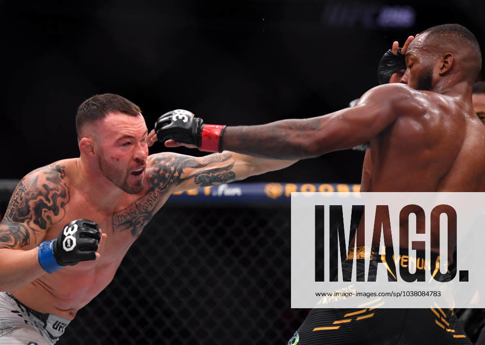 LEON EDWARDS (21-3-0) of Erdington, birmingham, England (R) defeats COLBY COVINGTON (17-3-0) of Miami, Florida USA (L) by a unanimous decision (49-46, 49-46, 49-46) during UFC 296 at T-Mobile Arena, Las Vegas Las Vegas USA - ZUMAo117 20231216_zsp_o117_049