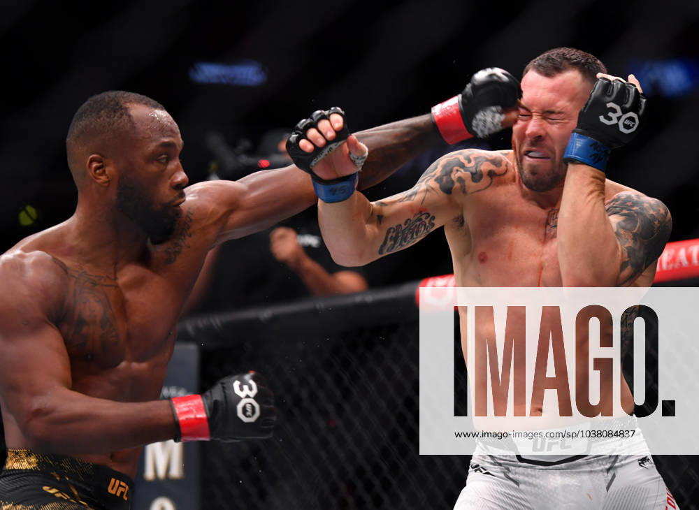 LEON EDWARDS (21-3-0) of Erdington, birmingham, England (L) defeats COLBY COVINGTON (17-3-0) of Miami, Florida USA (R) by a unanimous decision (49-46, 49-46, 49-46) during UFC 296 at T-Mobile Arena, Las Vegas Las Vegas USA - ZUMAo117 20231216_zsp_o117_056