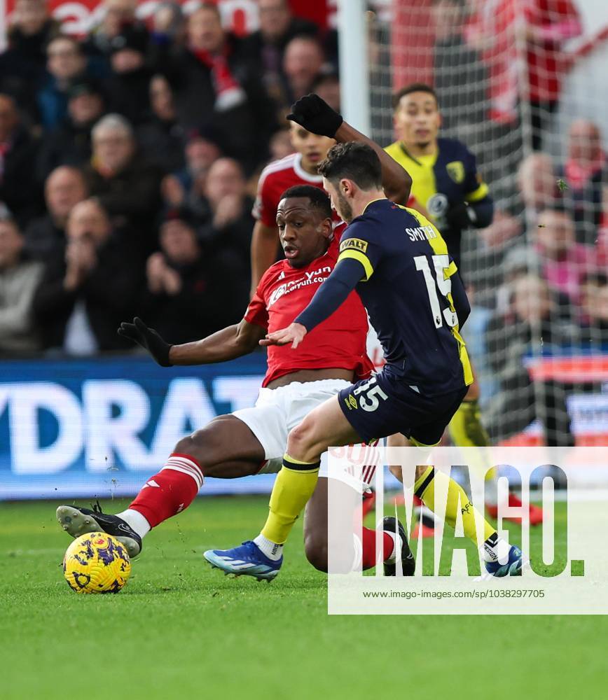 Nottingham Forest v Bournemouth Premier League Willy Boly of Nottingham Forest makes a challenge on Adam Smith of Bournemouth which is deemed a foil that leads to his second yellow card during the Premier League match at the City Ground, Nottingham