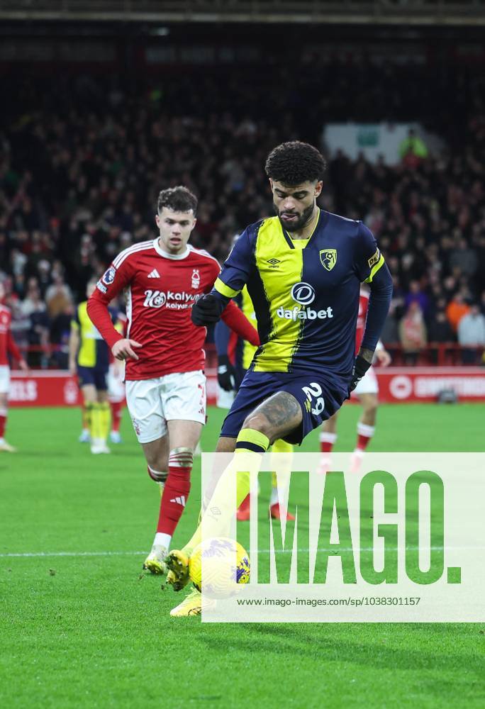Nottingham Forest v Bournemouth Premier League Philip Billing of Bournemouth is closed down Neco Williams of Nottingham Forest during the Premier League match at the City Ground, Nottingham