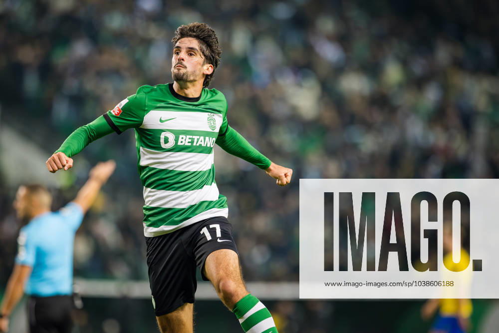 Francisco Trincao of Sporting CP celebrates the goal during the Liga Portugal Betclic match between Sporting CP and Estoril Praia at Estadio Jose Alvalade. Lisbon Portugal - ZUMAs197 20240105_aaa_s197_241