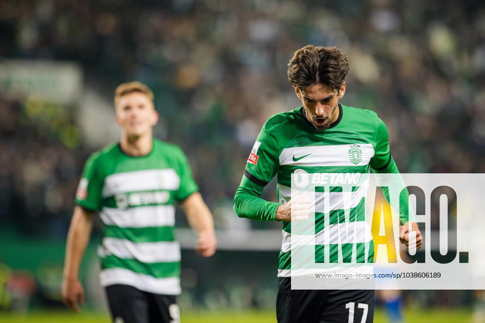 Francisco Trincao of Sporting CP celebrates the goal during the Liga Portugal Betclic match between Sporting CP and Estoril Praia at Estadio Jose Alvalade. Lisbon Portugal - ZUMAs197 20240105_aaa_s197_242