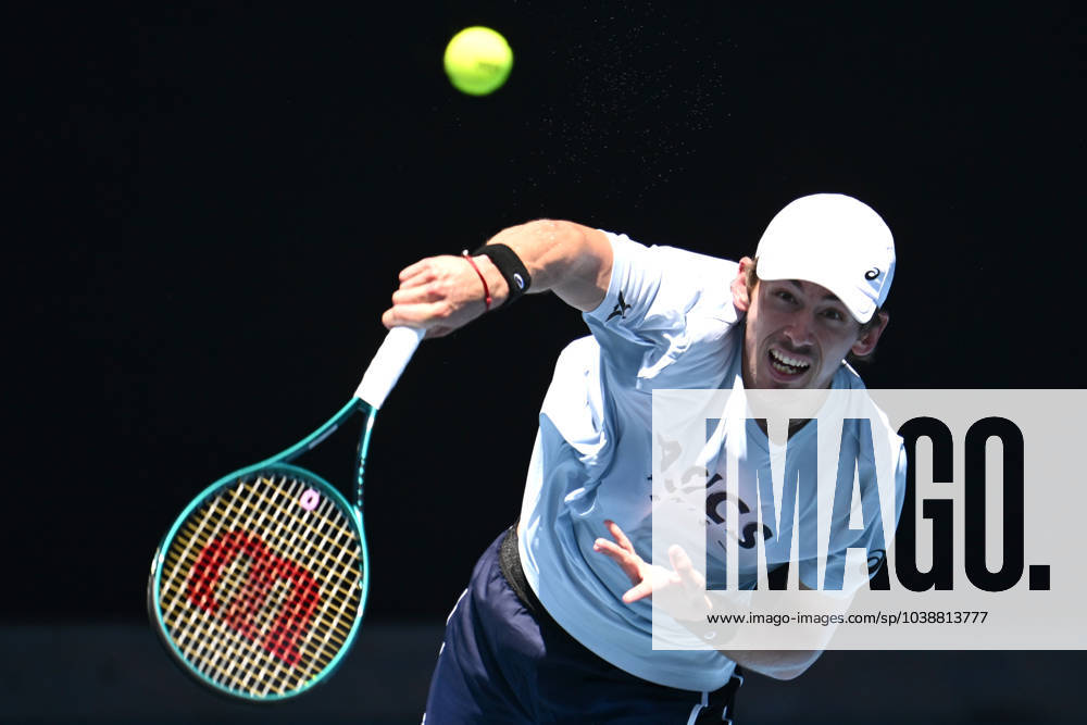 TENNIS AO PRACTICE SESSIONS, Alex De Minaur of Australia during a practise session ahead of the Australian Open 2024, at Melbourne Park in Melbourne, Friday, January 12, 2024. ( NO ARCHIVING, , NO USE IN BOOKS WITHOUT CONSENT MELBOURNE VICTORIA AUSTRALIA