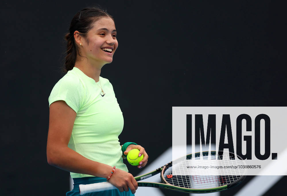 Emma Raducanu of GBR smiles Australian Open, Saturday Previews, Tennis, Melbourne Park, Melbourne, Australia - 13 Jan 2024
