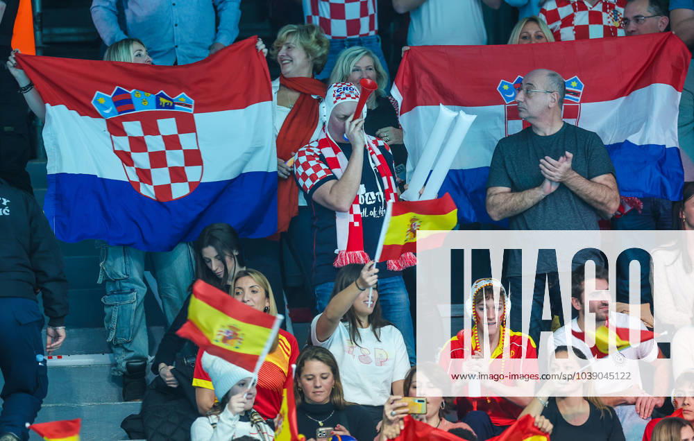 LEN 2024 Men s European Water polo, Wasserball Championship ZAGREB, CROATIA - JANUARY 16: Fans cheer on the stands during the 2024 Men s European Water Polo Championship Gold Medal match between Croatia and Spain at the Mladost Pool on January 16, 2024 in Zagreb, Croatia. SanjinxStrukic PIXSELL