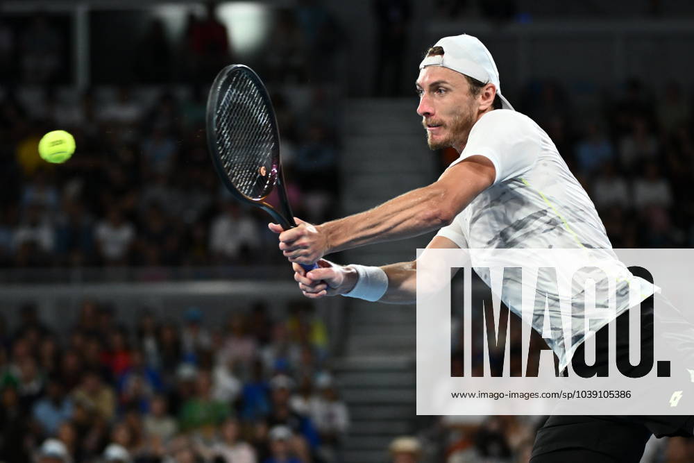 TENNIS AUSTRALIAN OPEN, Lukas Klein of Slovakia in action during his 2nd round match against Alexander Zverev of Germany on Day 5 of the 2024 Australian Open at Melbourne Park in Melbourne, Thursday, January 18, 2024. ( NO ARCHIVING, , NO USE IN BOOKS WITHOUT CONSENT MELBOURNE VICTORIA AUSTRALIA