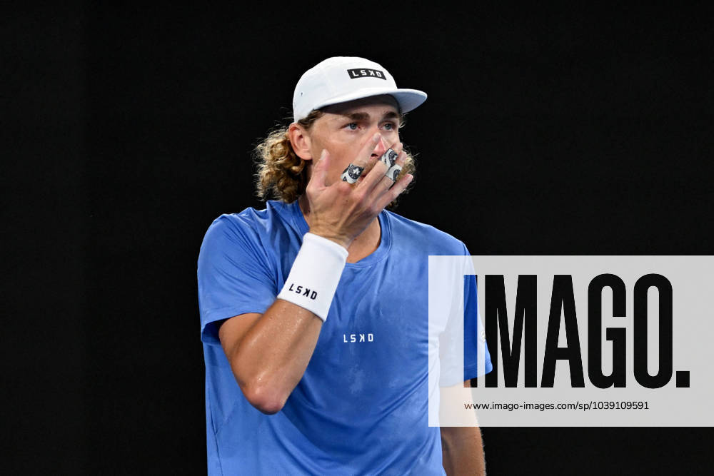TENNIS AUSTRALIAN OPEN, Max Purcell of Australia reacts following his loss during his 2nd round to Casper Ruud of Norway on Day 5 of the 2024 Australian Open at Melbourne Park in Melbourne, Thursday, January 18, 2024. ( NO ARCHIVING, , NO USE IN BOOKS WITHOUT CONSENT MELBOURNE VICTORIA AUSTRALIA