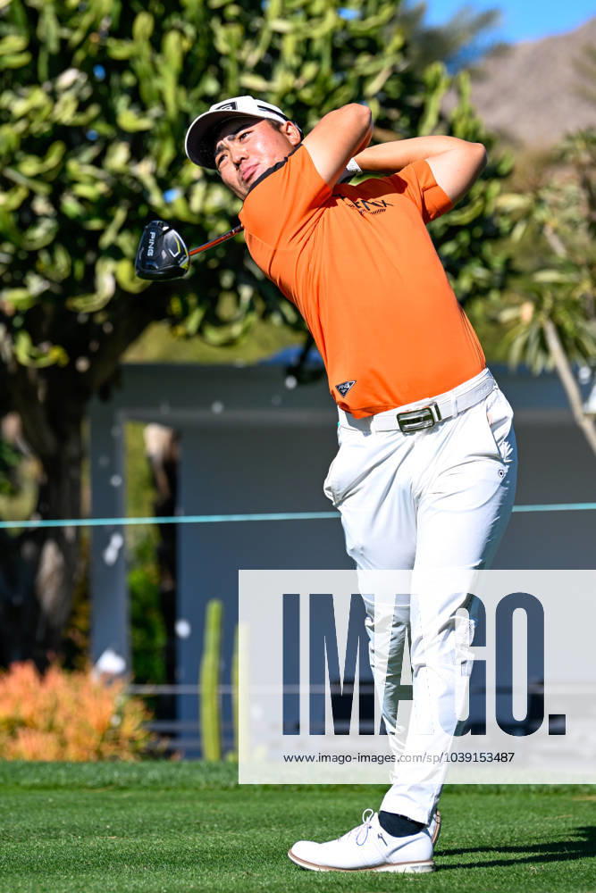 LA QUINTA, CA - JANUARY 18: Taiga Semikawa (JPN) watches his tee shot on 6 during Rd1 of The American Express tournament at La Quinta Country Club on January 18, 2024 in La Quinta, California. (Photo by Ken Murray Icon Sportswire) GOLF: JAN 18 PGA, Golf Herren The American Express Icon2401180501
