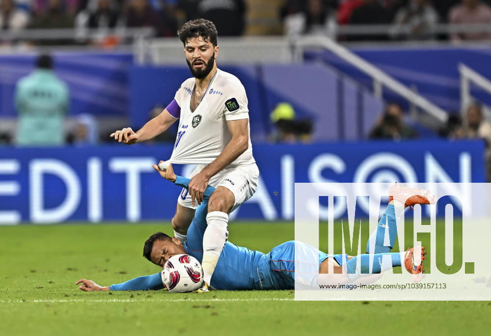 India v Uzbekistan: Group B - AFC Asian Cup Qatar 2023 Jaloliddin Masharipov of Uzbekistan is battling for the ball with Suresh Singh Wangjam of India during the AFC Asian Cup 2023 match between India and Uzbekistan at Ahmad Bin Ali Stadium in Al Rayyan, Qatar, on January 18, 2023. DOHA Qatar