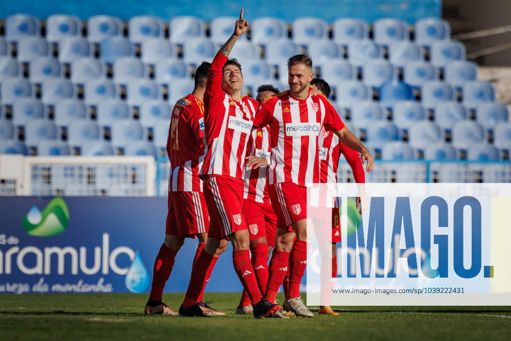 Nene celebrates after scoring goal during Liga Portugal 2 23 24 game between CF OS Belenenses and AVS Vila Das Aves at Estadio do Restelo, Belem, Lisbon, Portugal. (Maciej Rogowski) Lisbon Estadio Do Restelo Portugal
