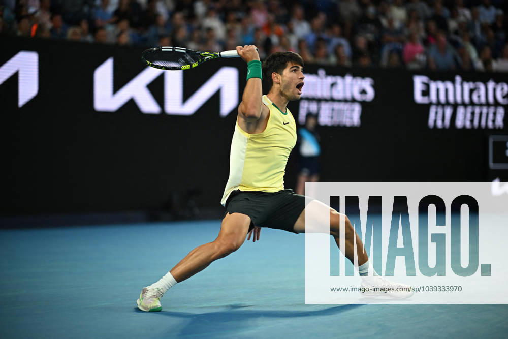 2024 Australian Open - Melbourne Carlos Alcaraz (ESP) during his fourth round match at the 2024 Australian Open at Melbourne Park in Melbourne, Australia, on January 22, 2024. Photo by Corinne Dubreuil ABACAPRESS.COM Melbourne Austria