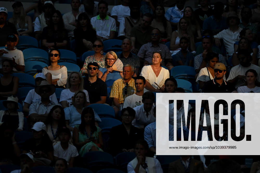 TENNIS AUSTRALIAN OPEN, Spectators are seen in the crowd during the quarter final match between Novak Djokovic of Serbia and Taylor Fritz of the USA on Day 10 of the 2024 Australian Open at Melbourne Park in Melbourne, Tuesday, January 23, 2024. ( NO ARCHIVING, , NO USE IN BOOKS WITHOUT CONSENT MELBOURNE VICTORIA AUSTRALIA