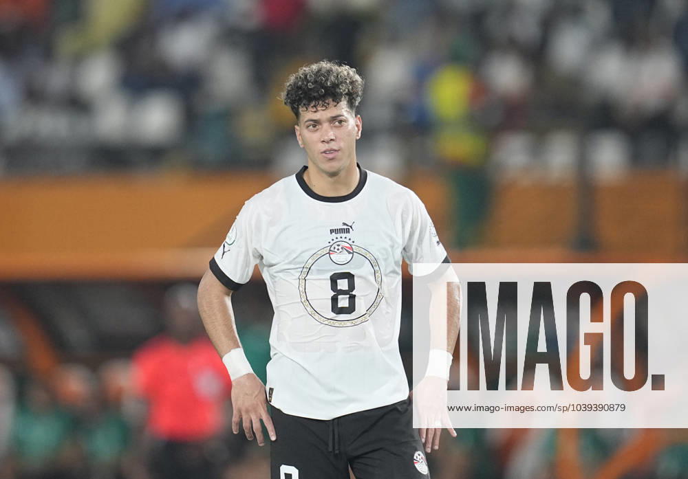 January 22 2024: Emam Ashour Metwaly Abdelghany (Egypt) looks on during a African Cup of Nations Group B game, Egypt vs Cape Verde, at Stade Felix Houphouet-Boigny, Abidjan, Ivory Coast. CSM Abidjan Ivory Coast - ZUMAc04_ 20240122_zma_c04_204