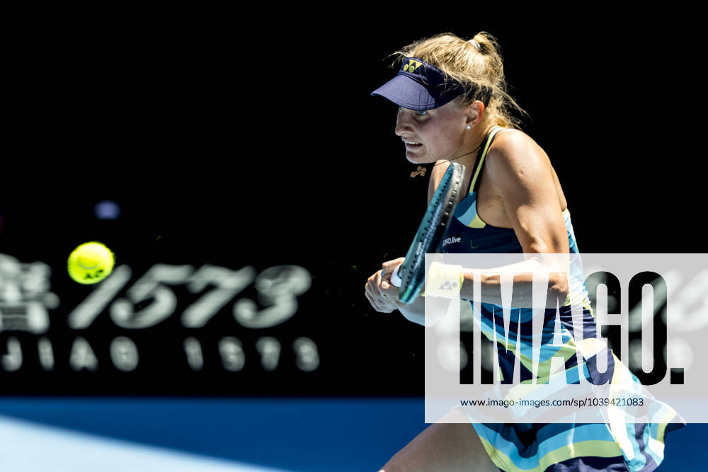 MELBOURNE, VIC - JANUARY 24: Dayana Yastremska of Ukraine in action during the Quarterfinals of the 2024 Australian Open on January 24 2024, at Melbourne Park in Melbourne, Australia. (Photo by Jason Heidrich Icon Sportswire) TENNIS: JAN 24 Australian Open Icon240124086