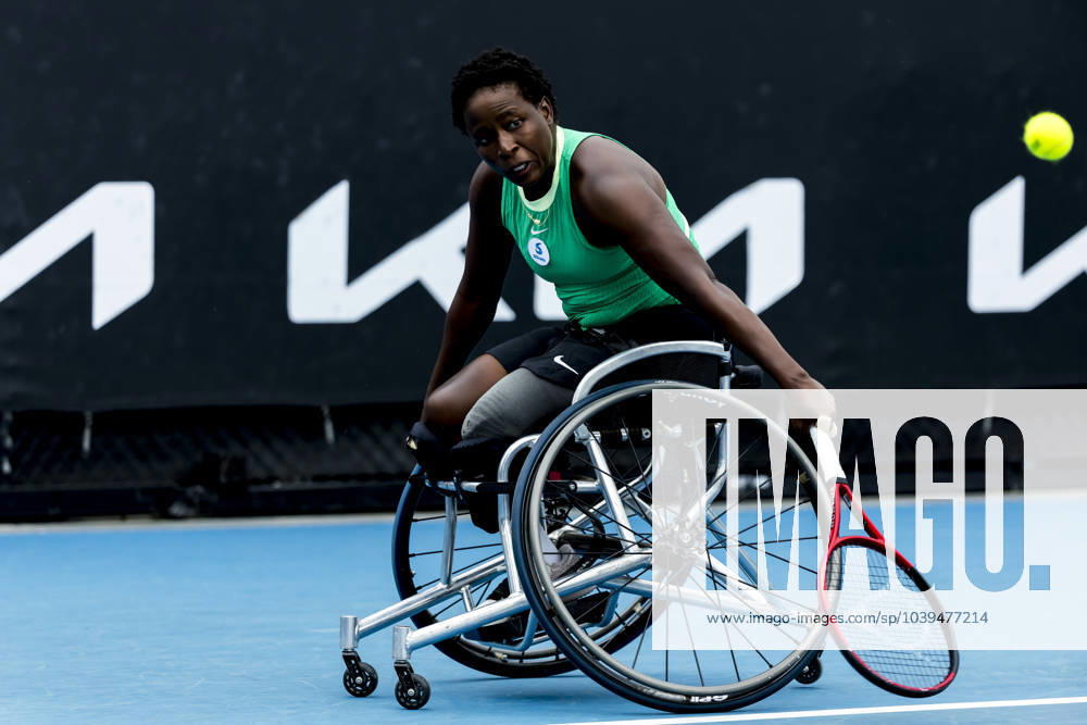 MELBOURNE, VIC - JANUARY 25: Kgothatso Montjane of South Africa in action during the semifinals of the 2024 Australian Open on January 25 2024, at Melbourne Park in Melbourne, Australia. (Photo by Jason Heidrich Icon Sportswire) TENNIS: JAN 25 Australian Open Icon240125041