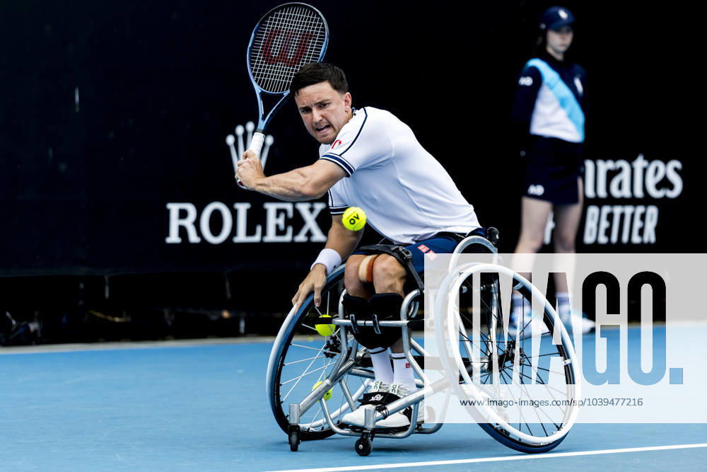 MELBOURNE, VIC - JANUARY 25: Gordon Reid of Great Britain in action during the semifinals of the 2024 Australian Open on January 25 2024, at Melbourne Park in Melbourne, Australia. (Photo by Jason Heidrich Icon Sportswire) TENNIS: JAN 25 Australian Open Icon240125043