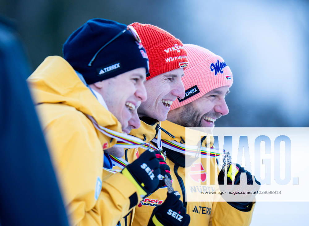 KW04 SKI FLYING - FIS Ski Flying World Championship, WM, Weltmeisterschaft Bad Mitterndorf BAD MITTERNDORF,AUSTRIA,28.JAN.24 - NORDIC SKIING, Ski jumping, Skispringen, Ski, nordisch SKI FLYING - FIS Ski Flying World Championships Kulm, team event. Image shows the team of GER. GEPAxpictures Eisner