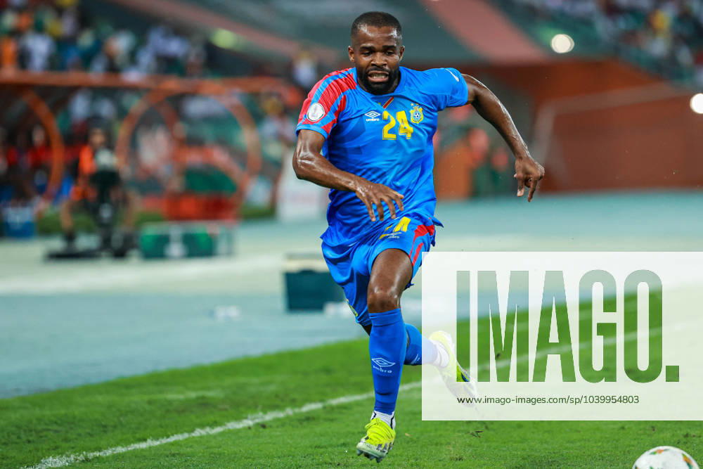 ABIDJAN, COTE D IVOIRE - FEBRUARY 2; Gedeon Kalulu Kyatengwa of Congo Dr during the TotalEnergies Caf Africa Cup of Nations (Afcon 2023) match between Congo Dr and Guinea at Stade Olympique Alassane Quattara on February 2, 2024 in Abidjan, Cote d Ivoire. Photo by Didier Lefa