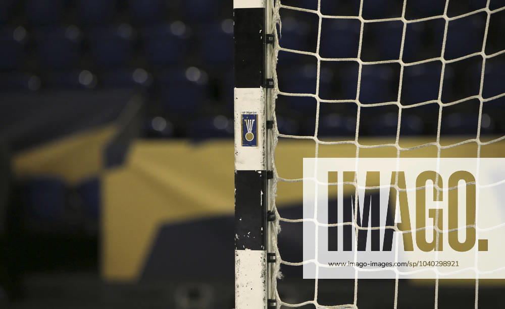 Symbol photo Goalposts with the IHF logo Handball Men Thu 30 11 2023 Champions League Mens EHF Champions LEAGUE Group Stage Thu 23 11 30 THW Kiel Paris St Germain