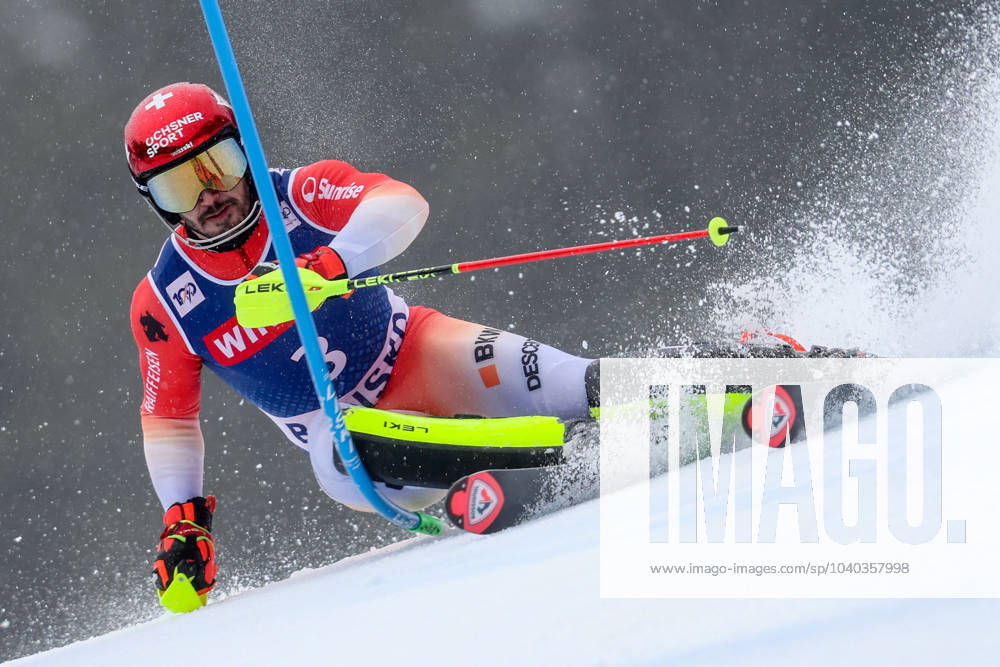 ALPINE SKIING - FIS WC Bansko BANSKO,BULGARIA,11.FEB.24 - ALPINE SKIING - FIS World Cup, slalom, men. Image shows Loic Meillard (SUI). GEPAxpictures xHaraldxSteiner