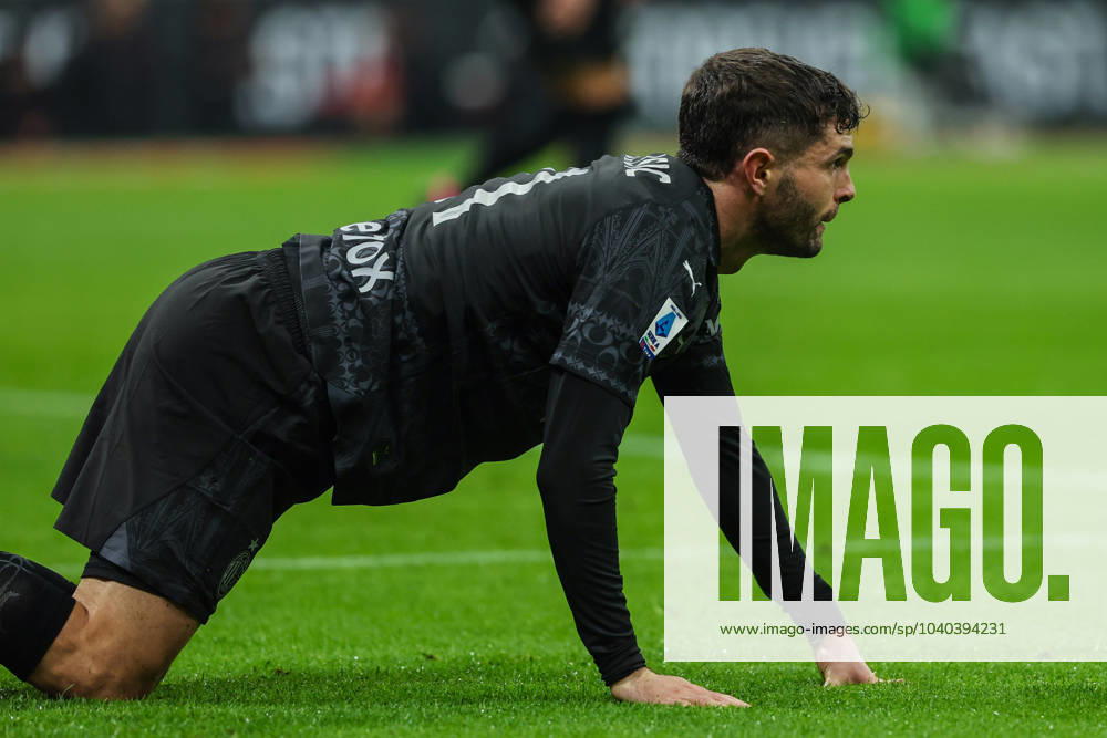 Christian Pulisic of AC Milan reacts during Serie A 2023 24 football match between AC Milan and SSC Napoli at San Siro Stadium, Milan, Italy on February 11, 2024