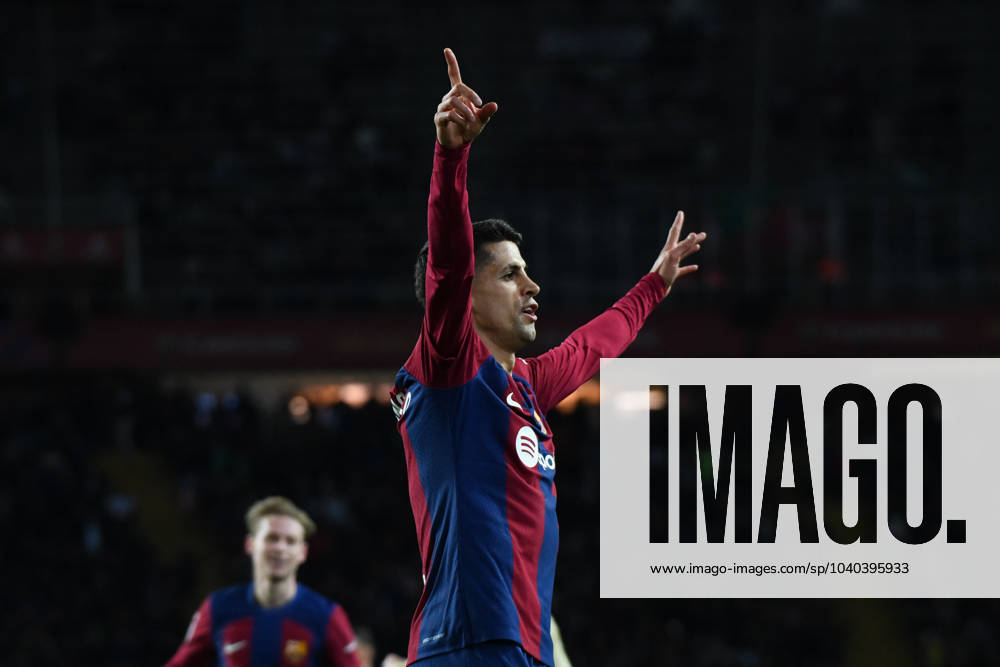Joao Cancelo of FC Barcelona, Barca celebrates after his team scoring a goal during the match between FC Barcelona and Granada as part of La Liga at LluoÂs Companys Olympic Stadium on February 11, 2024 in Girona, Spain. ( o³ PxImages) Girona Spain - ZUMAp175 20240211_zsa_p175_024