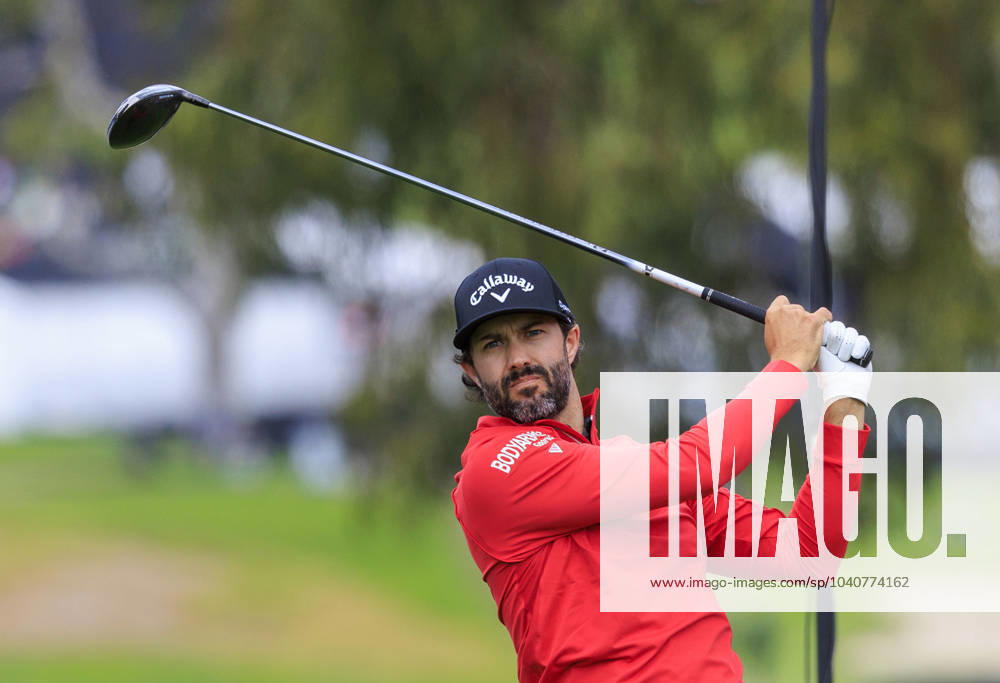 Adam Hadwin swings at the 15th tee during the Final Round of the 2024 Genesis Invitational Golf Tournament on Sunday February 18, 2024 at the Riviera Country Club in Pacific Palisades, California. ARIANA RUIZ PI Pacific Palisades U.S - ZUMAp124 20240218_zaa_p124_034