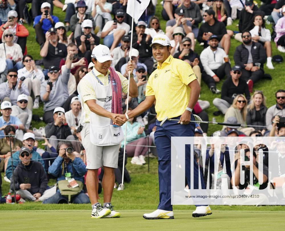 Golf: Genesis Invitational Japan s Hideki Matsuyama (R) finishes his final round of the Genesis Invitational golf tournament on Feb. 18, 2024, at the Riviera Country Club in Pacific Palisades, California. A14AA0002482320P