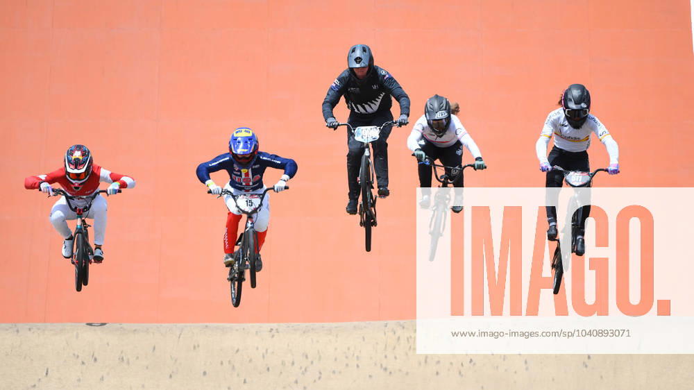 KW08 BMX WORLD CUP MEDIA OP, Riders are seen training after a BMX Racing World Cup press conference, PK, Pressekonferenz at the Sleeman Sports Complex in Brisbane, Wednesday, February 21, 2024. ( NO ARCHIVING, , NO USE IN BOOKS WITHOUT CONSENT BRISBANE QU EENSLAND AUSTRALIA