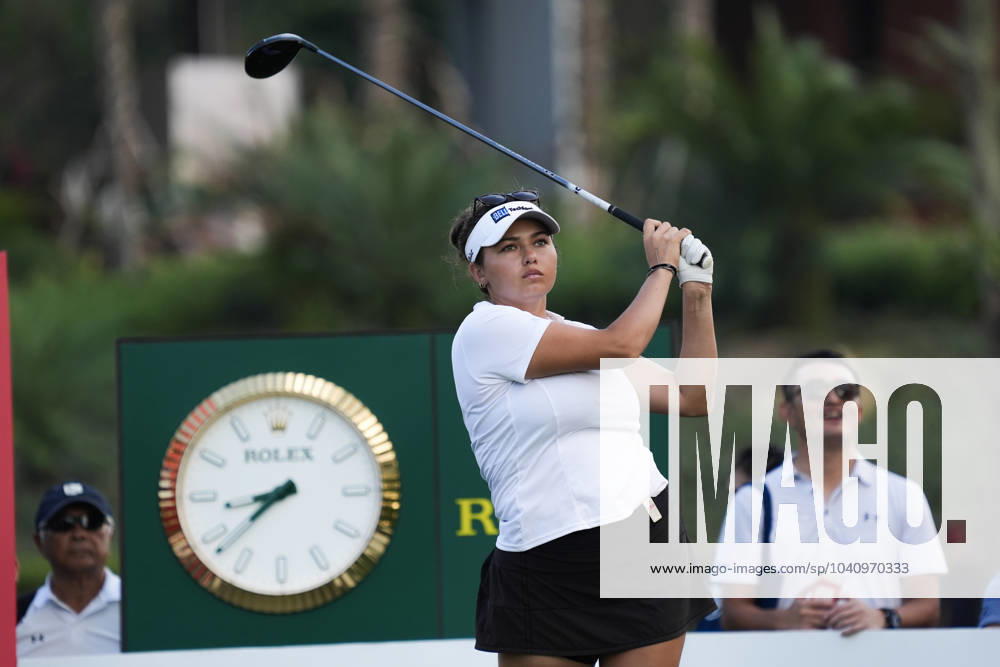 Honda LPGA, Golf Damen Thailand 2024 Alexa Pano from the USA is playing her tee shot during the first round of the Honda LPGA Thailand 2024 at Siam Country Club Old Course in Chonburi, Thailand, on February 22, 2024. Chonburi Thailand