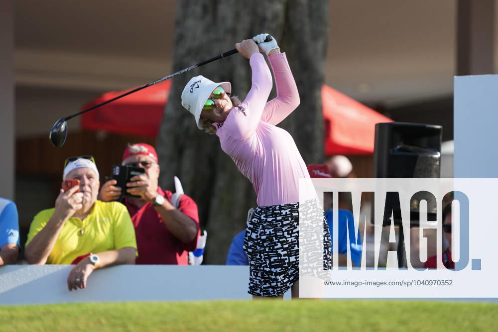 Honda LPGA, Golf Damen Thailand 2024 Madelene Sagstrom from Sweden is playing her tee shot during the first round of the Honda LPGA Thailand 2024 at Siam Country Club Old Course in Chonburi, Thailand, on February 22, 2024. Chonburi Thailand