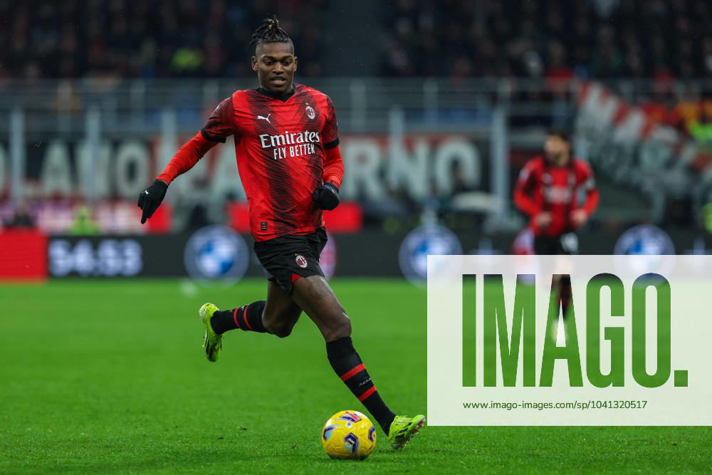 Rafael Leao of AC Milan seen in action during Serie A 2023 24 football match between AC Milan and Atalanta BC at San Siro Stadium, Milan, Italy on February 25, 2024