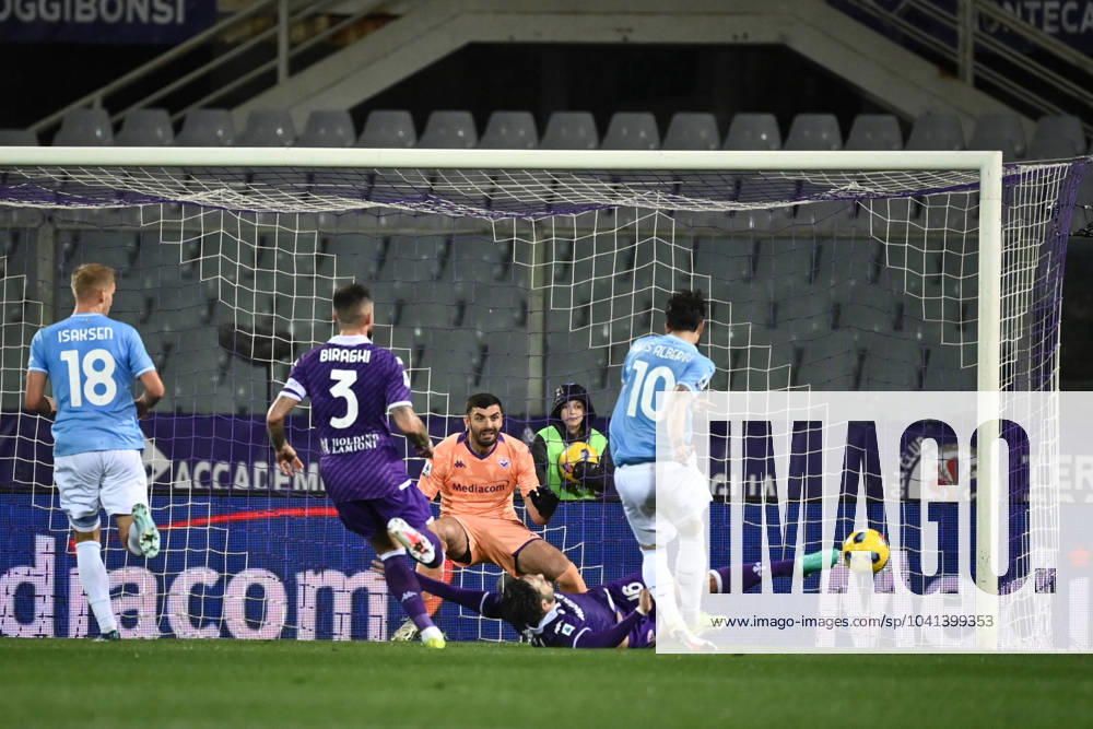Foto Massimo Paolone LaPresse 26 Febbraio 2024 - Firenze, Italia - calcio - Fiorentina vs Lazio - Campionato italiano di calcio Serie A TIM 2023 2024 - Stadio Artemio Franchi. Nella foto: Luis Alberto (SS Lazio) realizza il gol 0-1 February 26, 2024 Florence, Italy - sport, calcio - Fiorentina vs Lazio - Italian Serie A Football Championship 2023 2024 - Artemio Franchi Stadium. In the pic: Luis Alberto (SS Lazio) goal 0-1